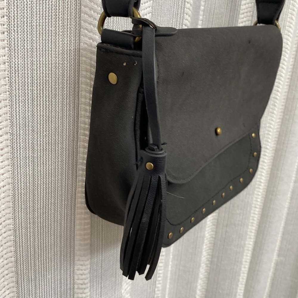 Western Country Style Black w/‎ Bronze Studs Purse Shoulder Bag Adjustable Strap - Picture 5 of 13